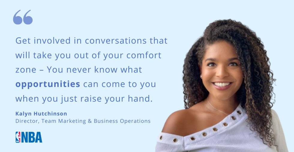 A quote from the NBA's Kalyn Hutchinson.