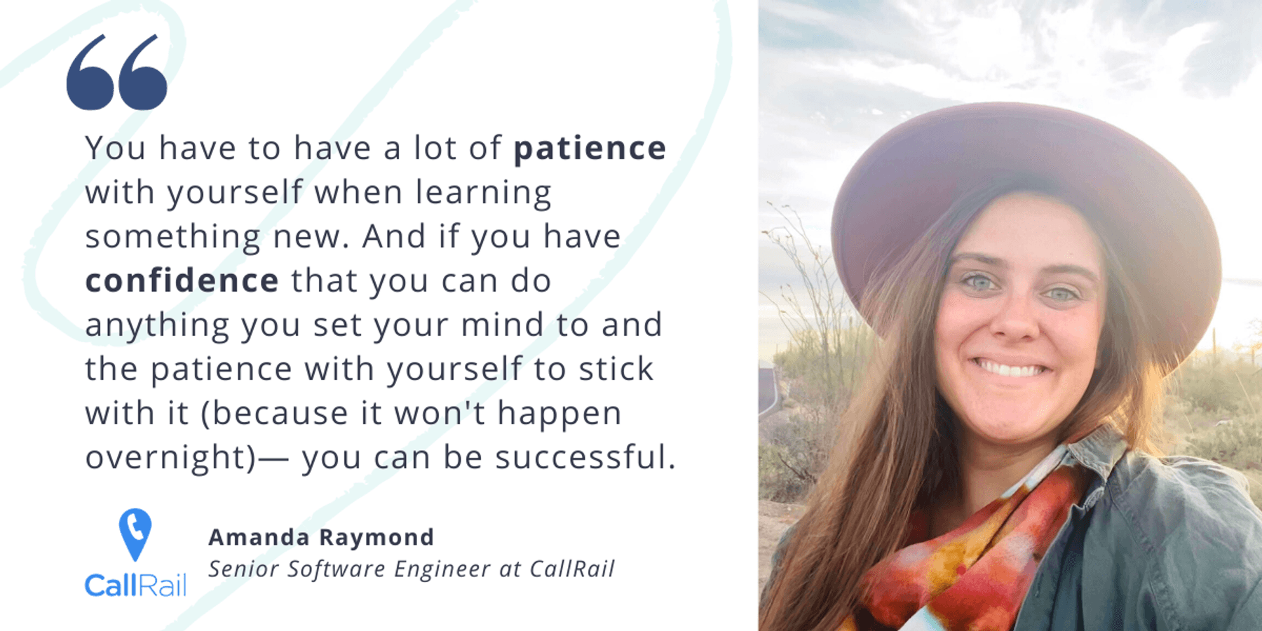 Blog post header with quote from Amanda Raymond, Senior Software Engineer at CallRail