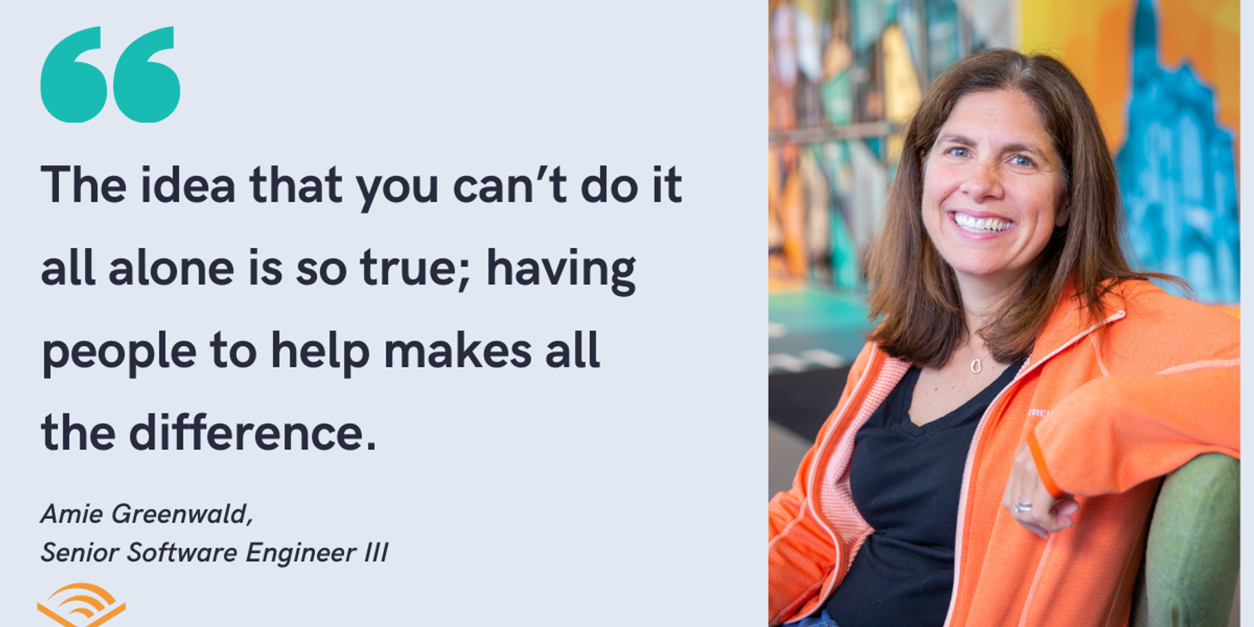 Blog post header with quote from Amie Greenwald, Senior Software Engineer III at Audible