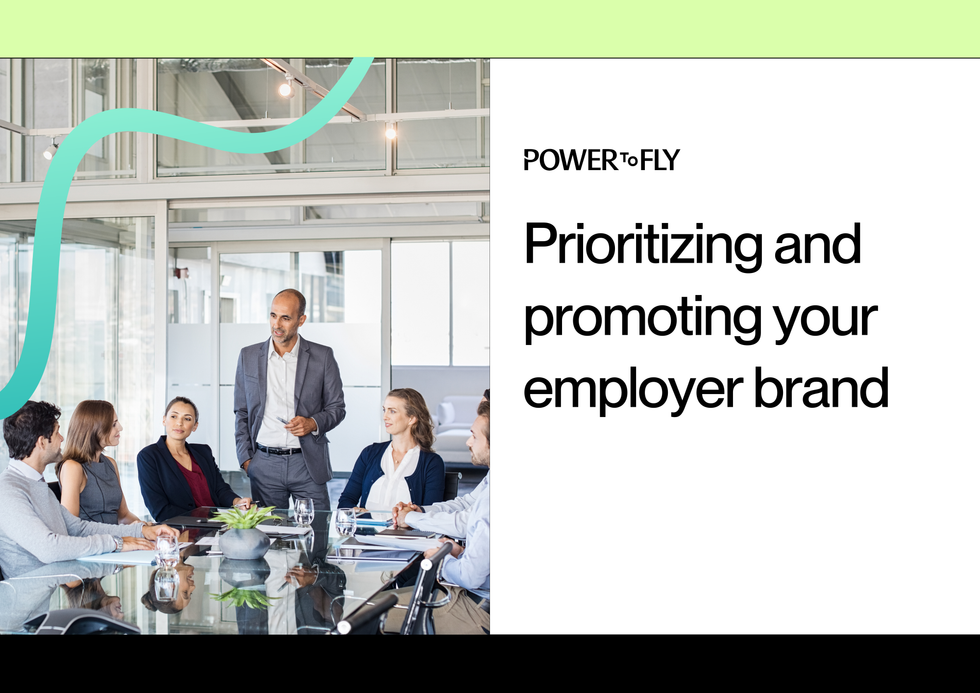 Cover image of PowerToFly's special report titled "Prioritizing and promoting your employer brand"