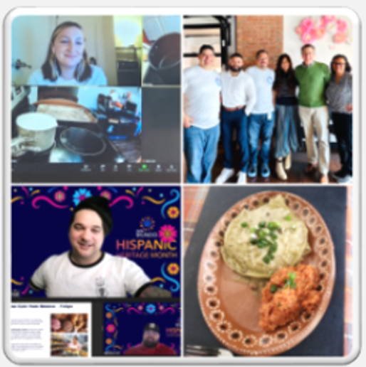 Four images showing Zeta Global employees celebrating Hispanic Heritage Month