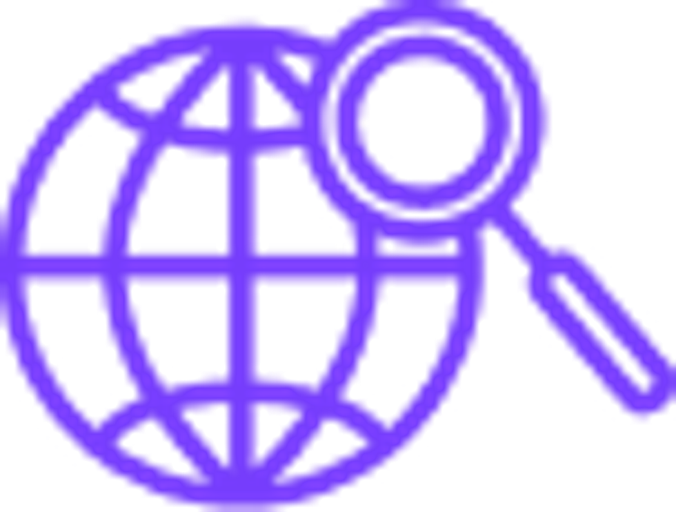 globe with magnifying glass