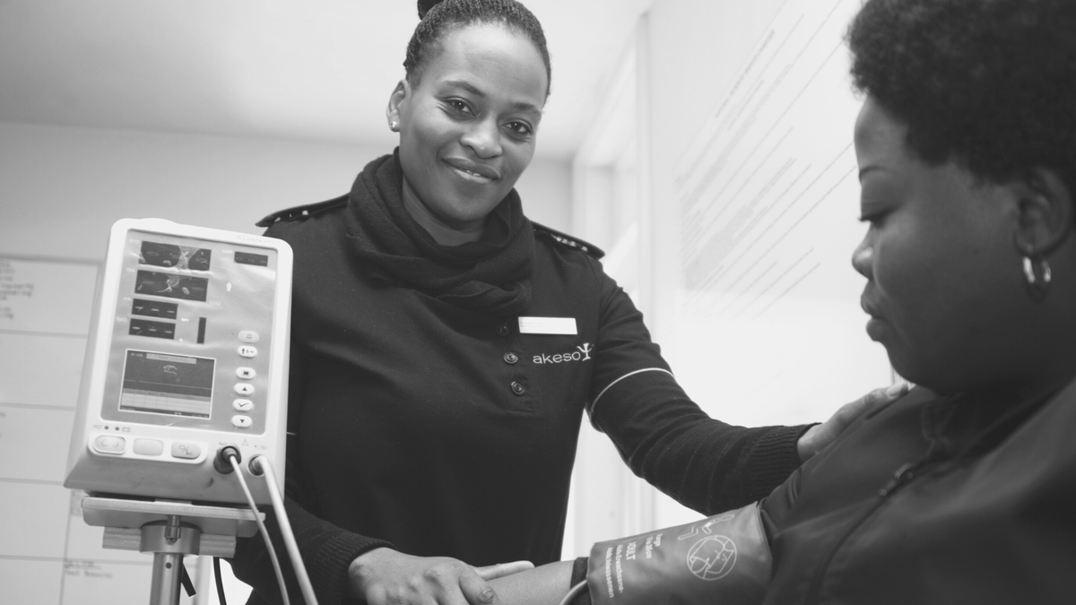 Healthcare provider administering services to a patient