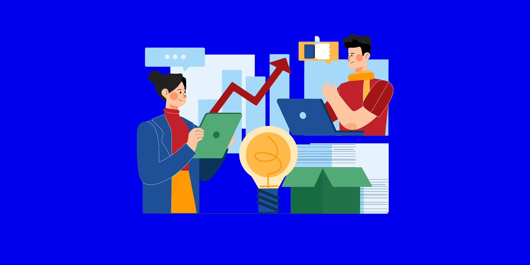 Illustration of professionals analyzing workforce trends, career growth, AI upskilling, and flexible work in 2026, featuring charts, remote collaboration, and business strategy concepts.