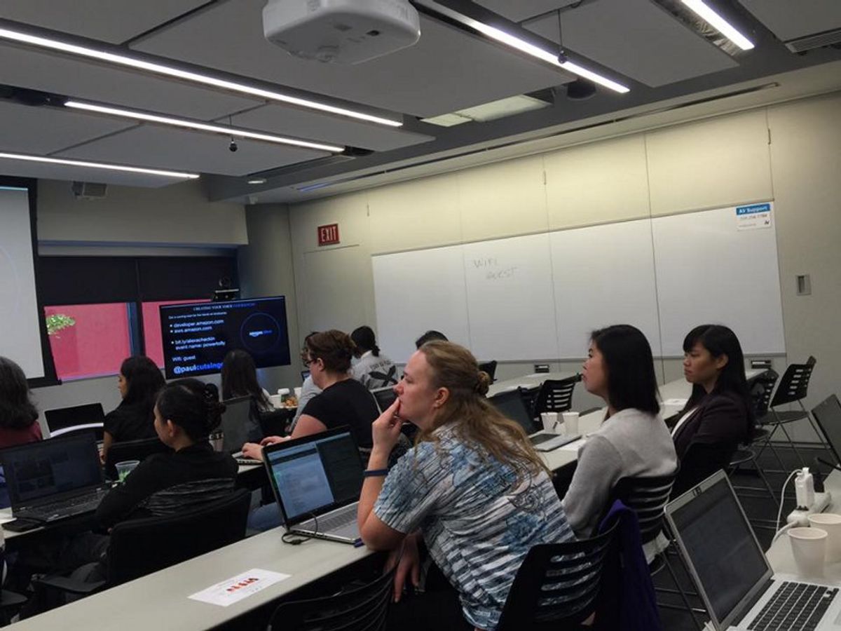 What happens when two tech companies host a workshop for women?