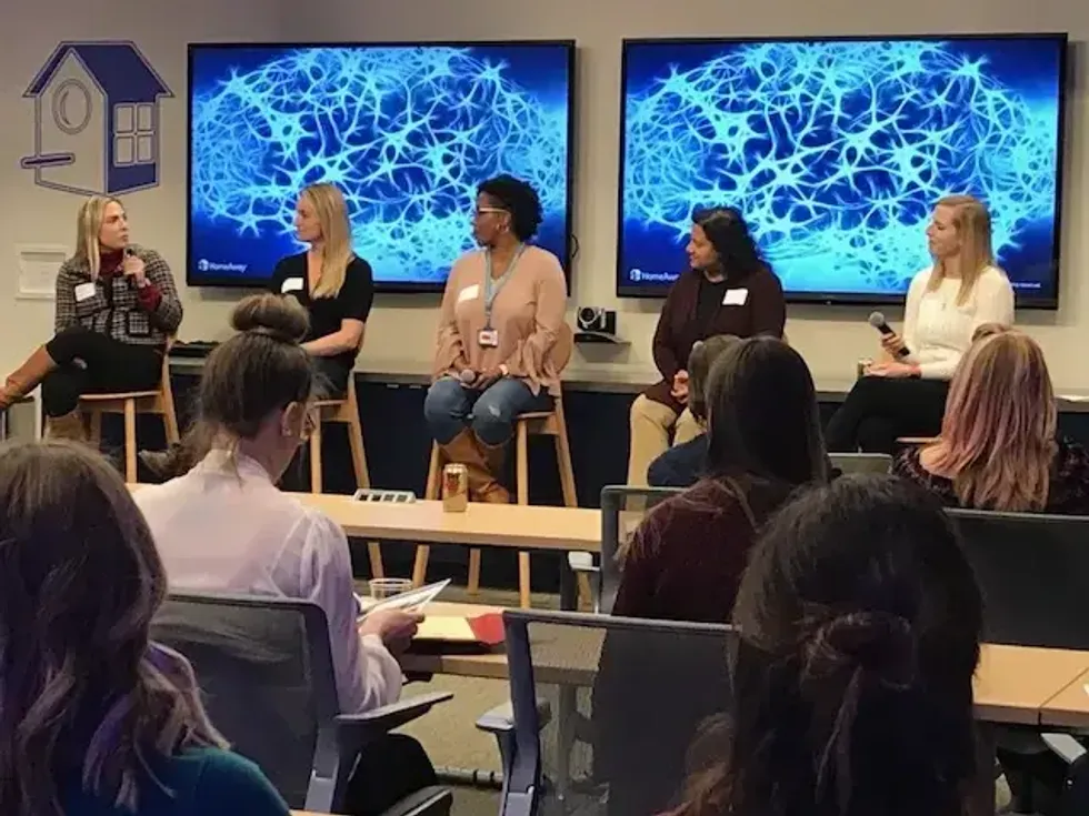 PowerToFly's Cristina Duke moderated a panel featuring Vrbo's female tech leaders
