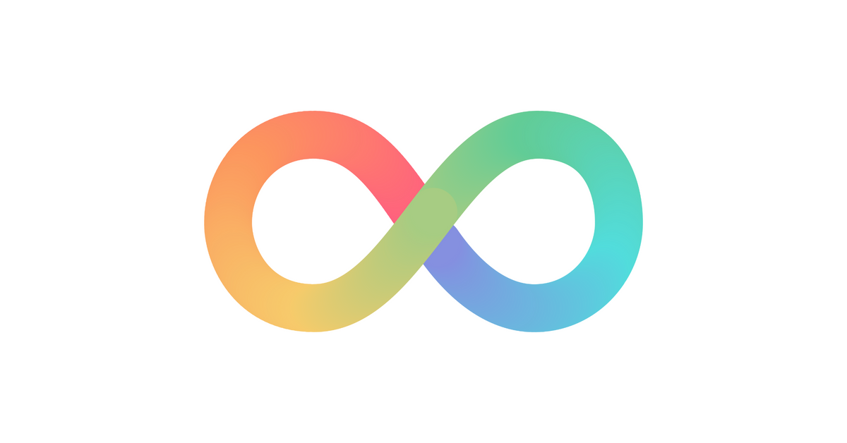 Rainbow neurodivergent infinity symbol