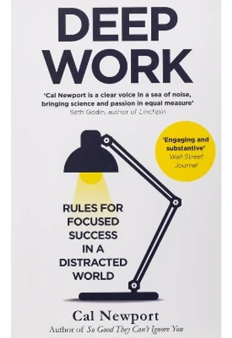 The front cover of the book "Deep Work: Rules for Focused Success in a Distracted World" by Cal Newport