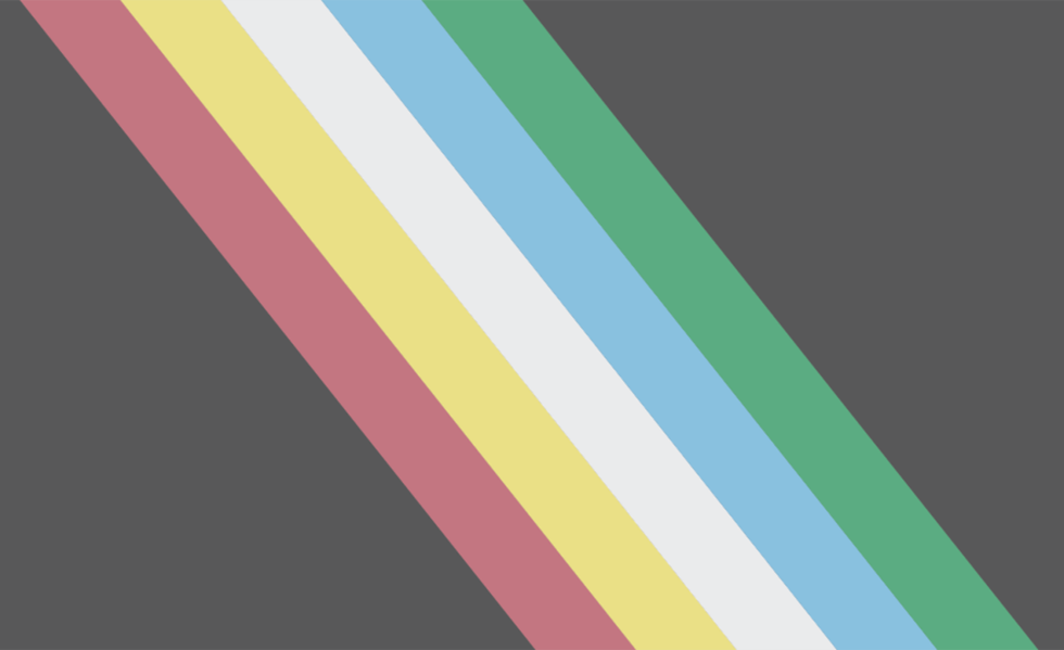 The re-designed Disability Pride Month flag, designed by Ann Magill