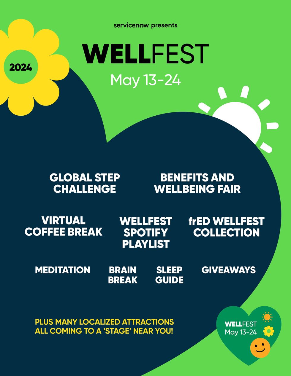 The schedule of events for ServiceNow's WellFest 2024