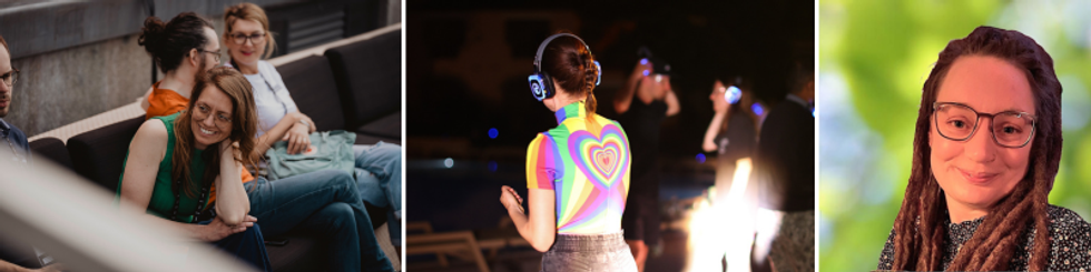 Three images of Camunda team members who are part of the LGTBQIA+ community