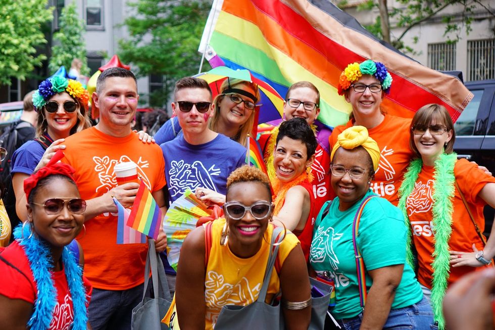 Various Nestle employees at a Pride festival